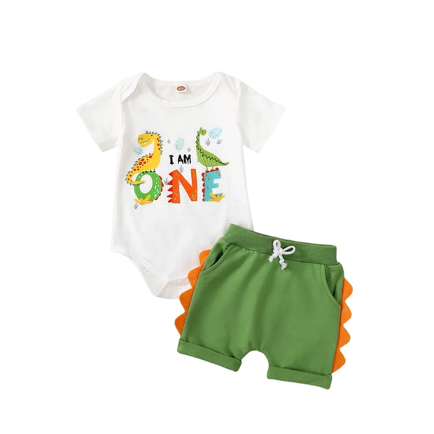 One Little MR Dino Birthday Set