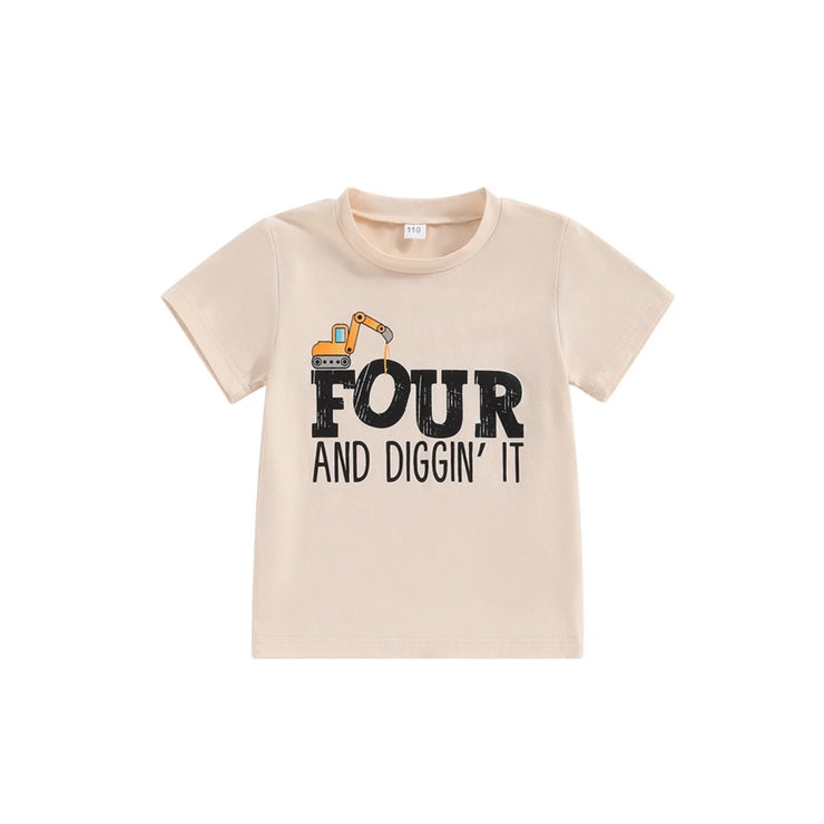 Four and Diggin it Birthday Tee