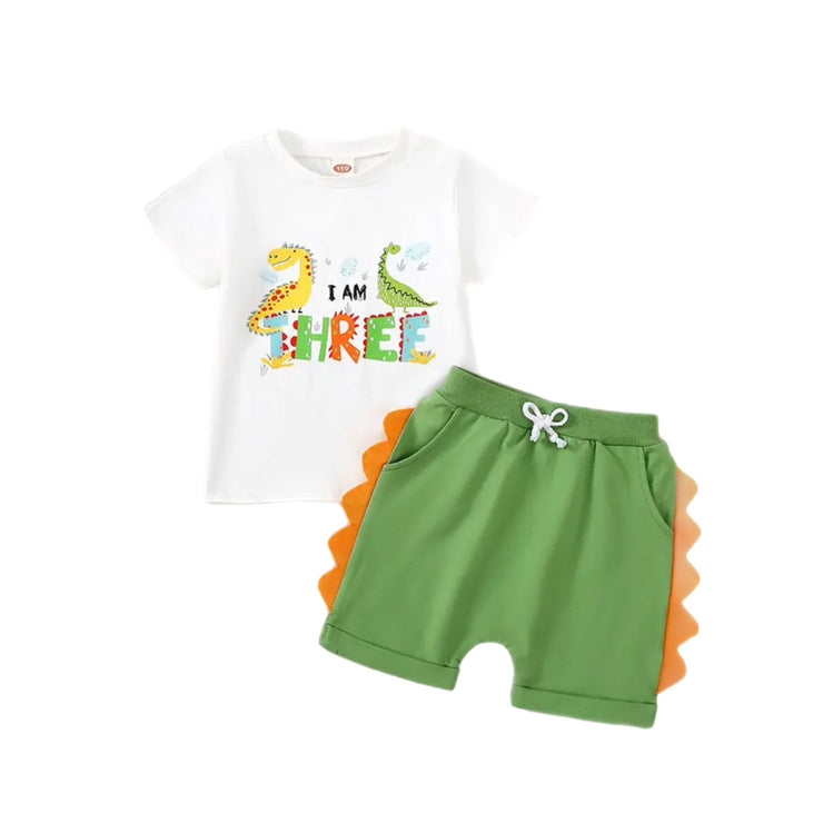 THREE Little MR Dino Birthday Set