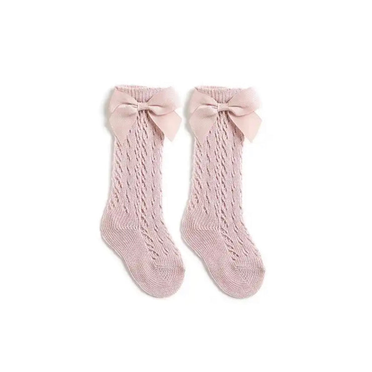 Libbie Bow Socks- Musk Pink
