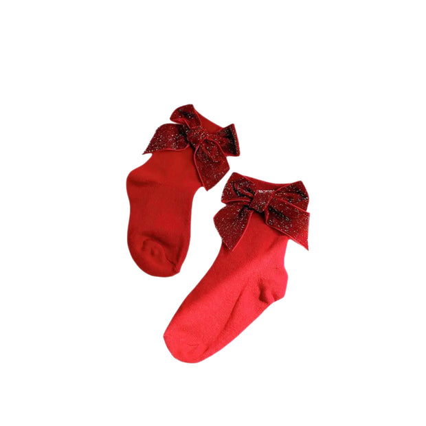 Hilda Bow Socks- Red