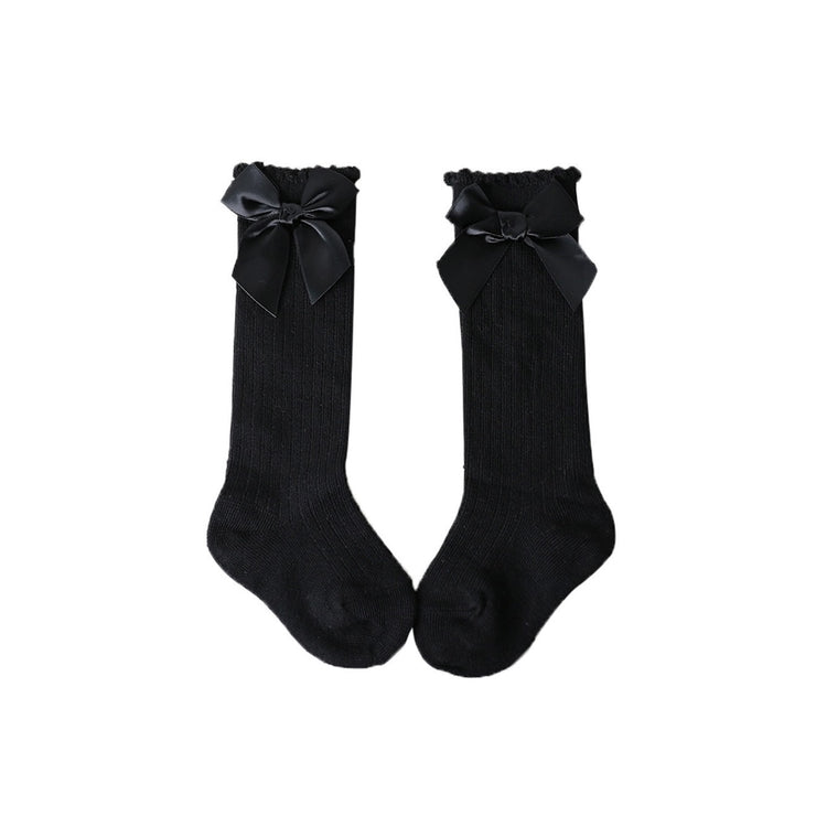 Bow Knee High Socks- Black - SEO Optimizer Test
