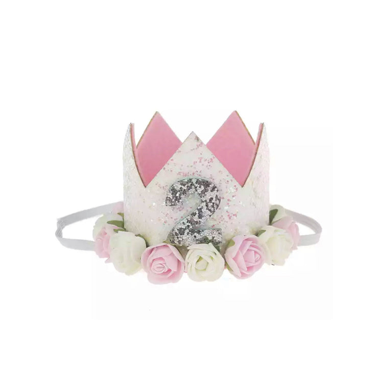 Ultimate 2nd Birthday Crown - White & Pink