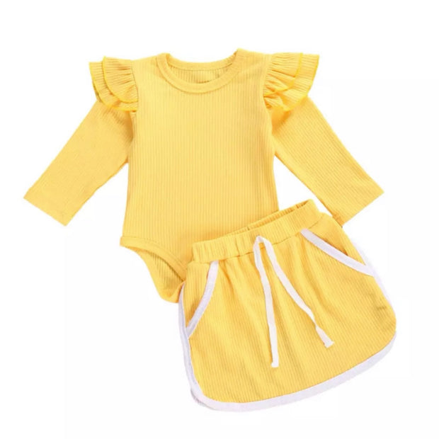 Emma Skirt Set- Yellow
