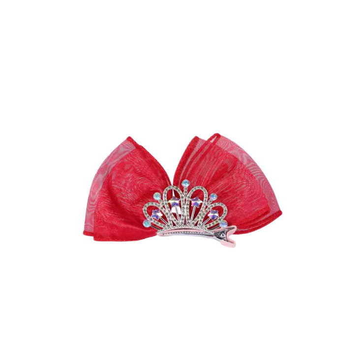 Princess Peach Tiara Bow- Rosie Red