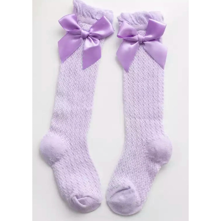 Kelsey Bow Socks- Lilac