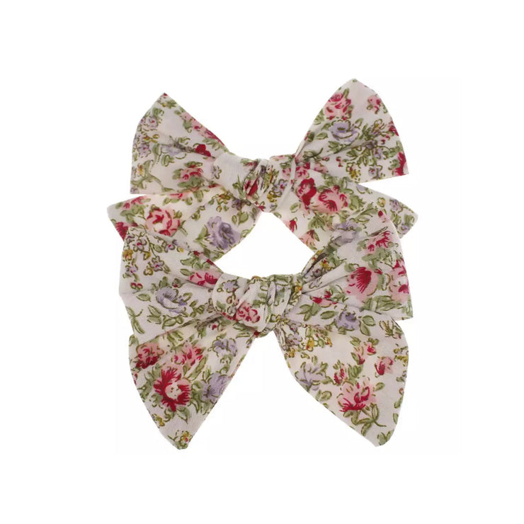 Izabella Piggie Bows-White Floral