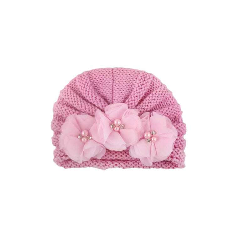 Lara Flower Beanie- Musk Pink