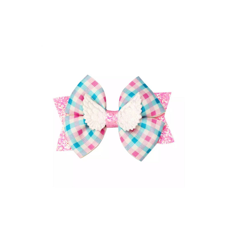 Carissa Wing Bow- Pink and Blue