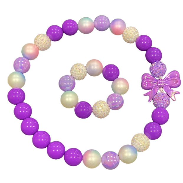 BB Bead Set- Ombré Lilac Bow