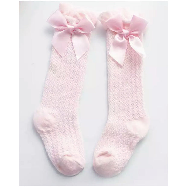 Kelsey Bow Socks- Pink