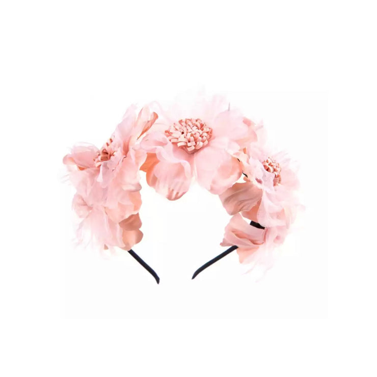 Gracie Flower Headband- Peachy Mauve