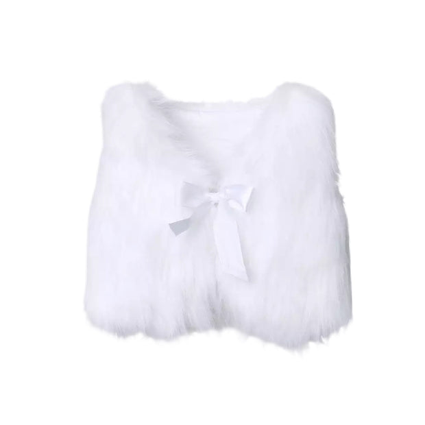 Zaria Fur Vest- White
