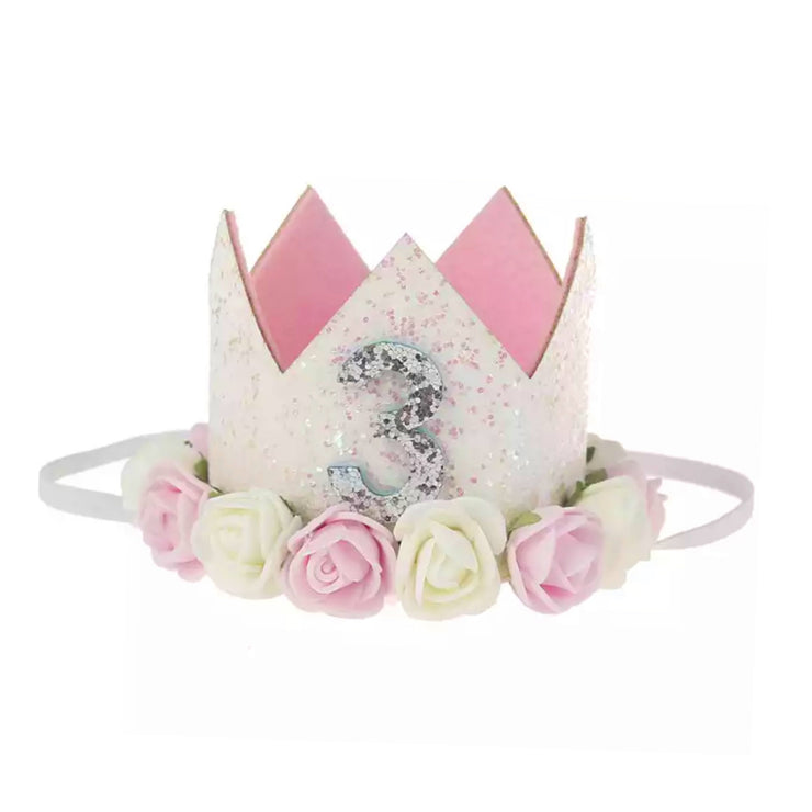 Ultimate 3rd Birthday Crown - White & Pink