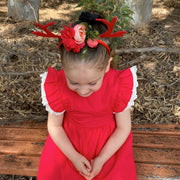 Lottie Flower Headband- Red