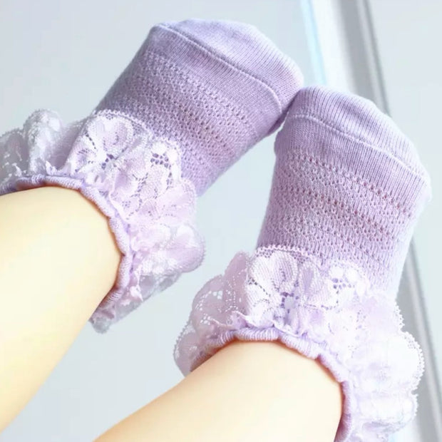 Arianna Frill Socks- Purple