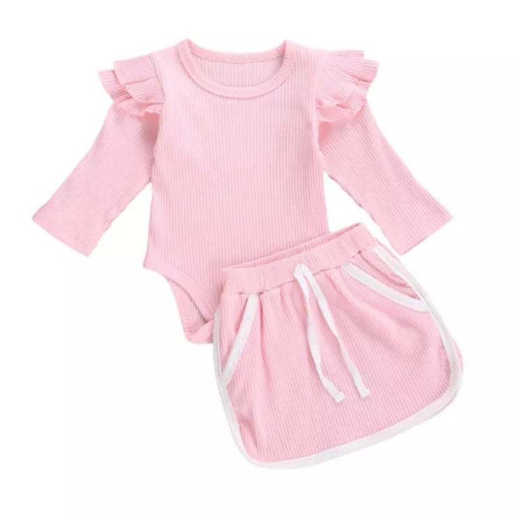 Emma Skirt Set- Pink