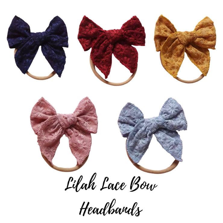 Lilah Lace Bow Headbands