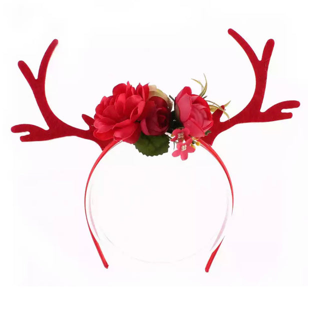 Lottie Flower Headband- Red