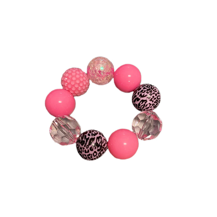 BB Bead Bracelet- Pink Leopard