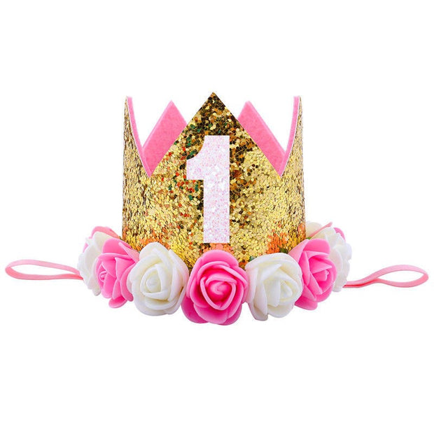 Ultimate 1st Birthday Crown - Gold & Pink - SEO Optimizer Test