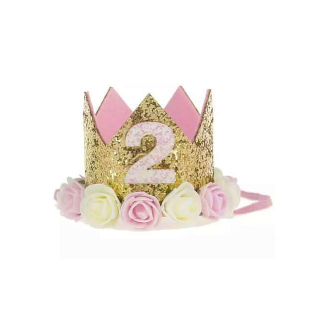 Ultimate 2nd Birthday Crown - Gold & Pink