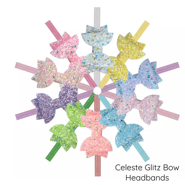 Celeste Glitz Bow Headbands